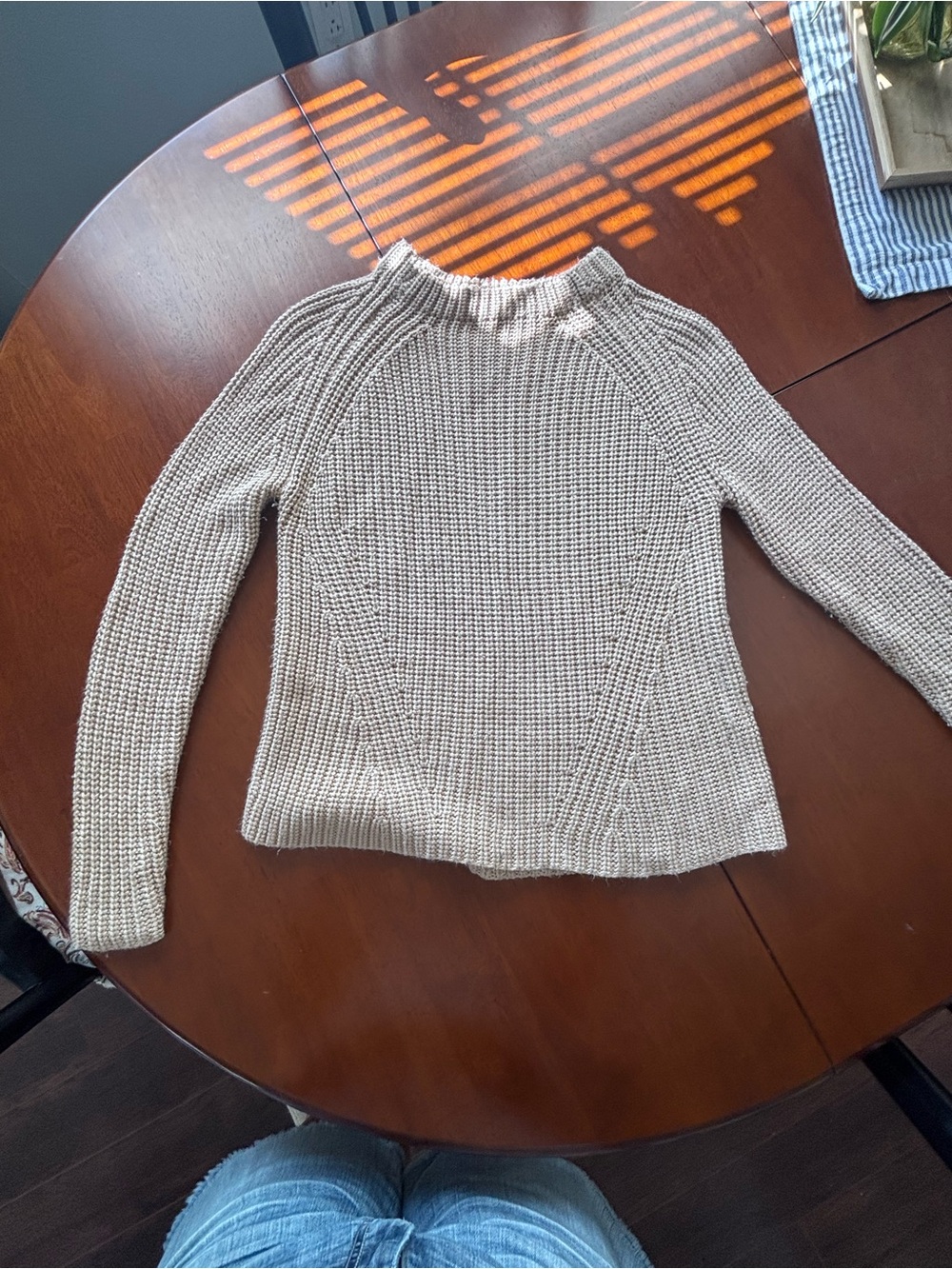 Zara Ribbed Crewneck Sweater in Taupe M - Picture 7 of 11